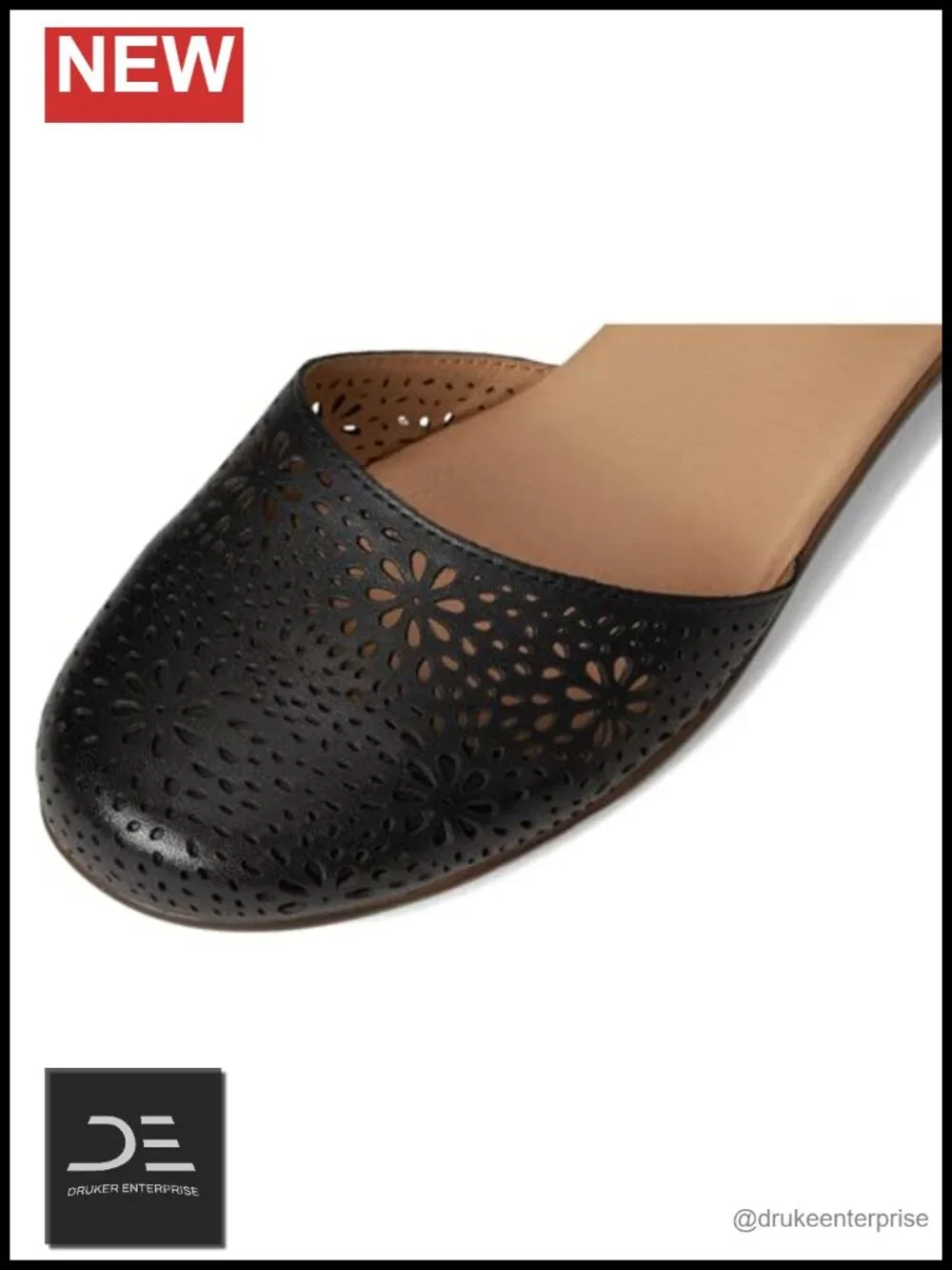Perforated Leather Mary Jane Wedge Pump with Hook-and-Loop Strap